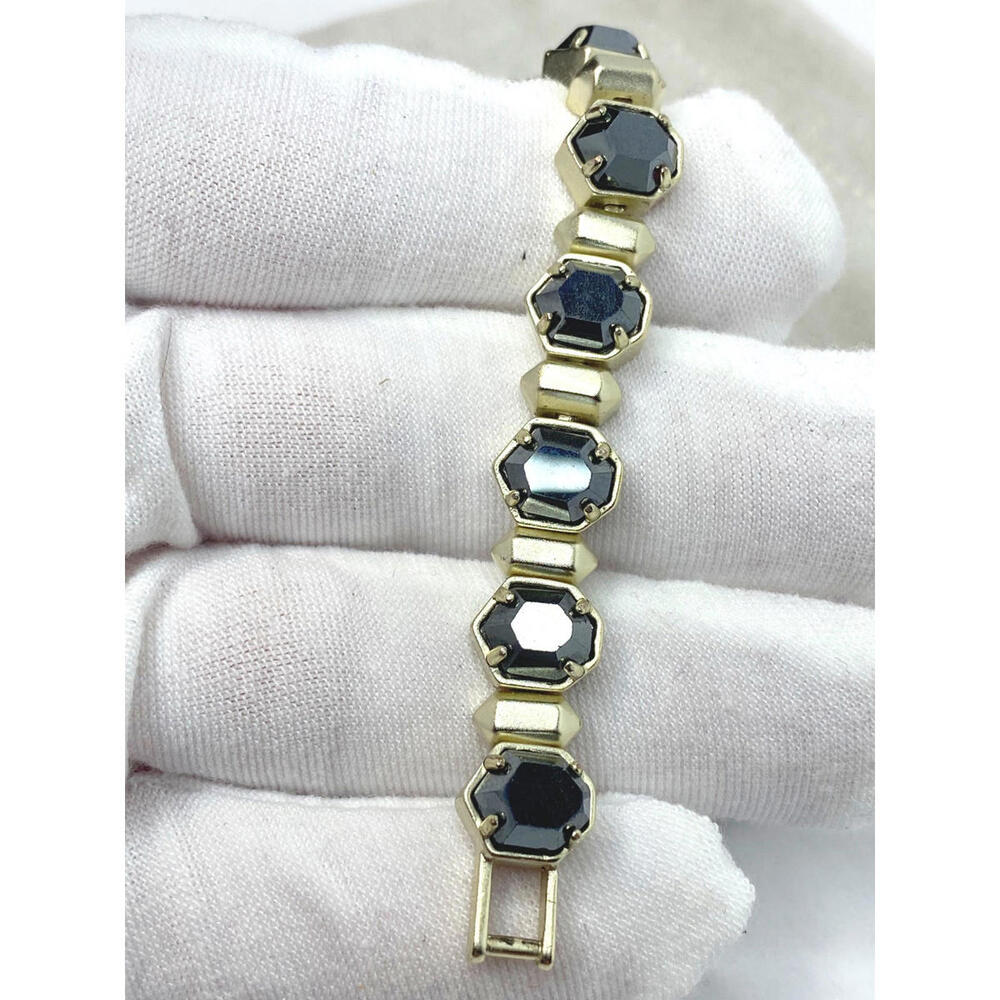 Kendra Scott Tara Bracelet Gold Tone  In Black Stone